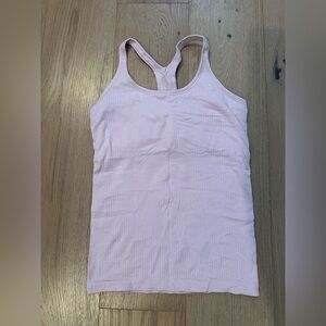 LULU-LEMON: Pink Ribbed Tank Top